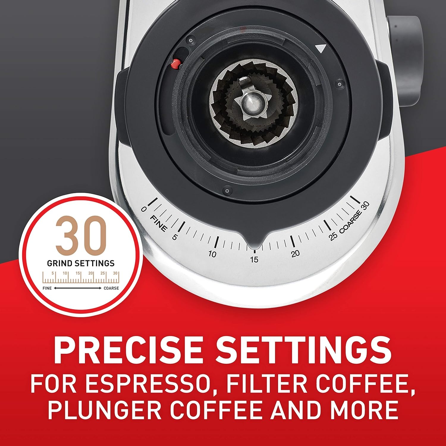 Sunbeam EM0440 GrindFresh Conical Burr Coffee Grinder, 25 Grind