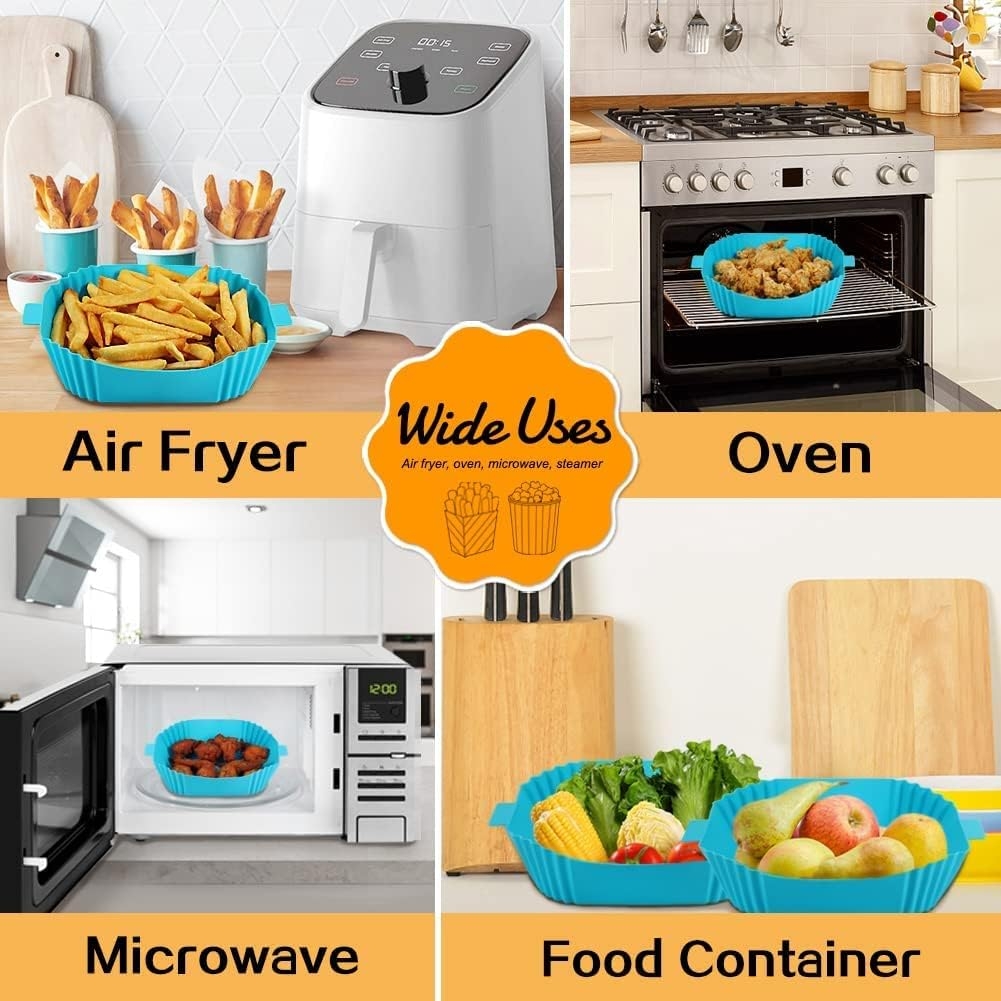 Silicone Air Fryer Liners, Reusable Air Fryer Silicone Liner, Air