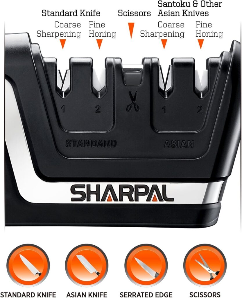 Sharpal SHARPAL 191H Pocket Kitchen Chef Knife and Scissors Sharpener for ...