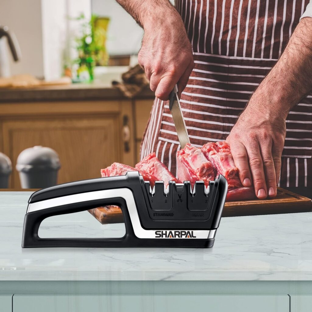 SHARPAL 191H Pocket Kitchen Chef Knife and Scissors Sharpener for ...