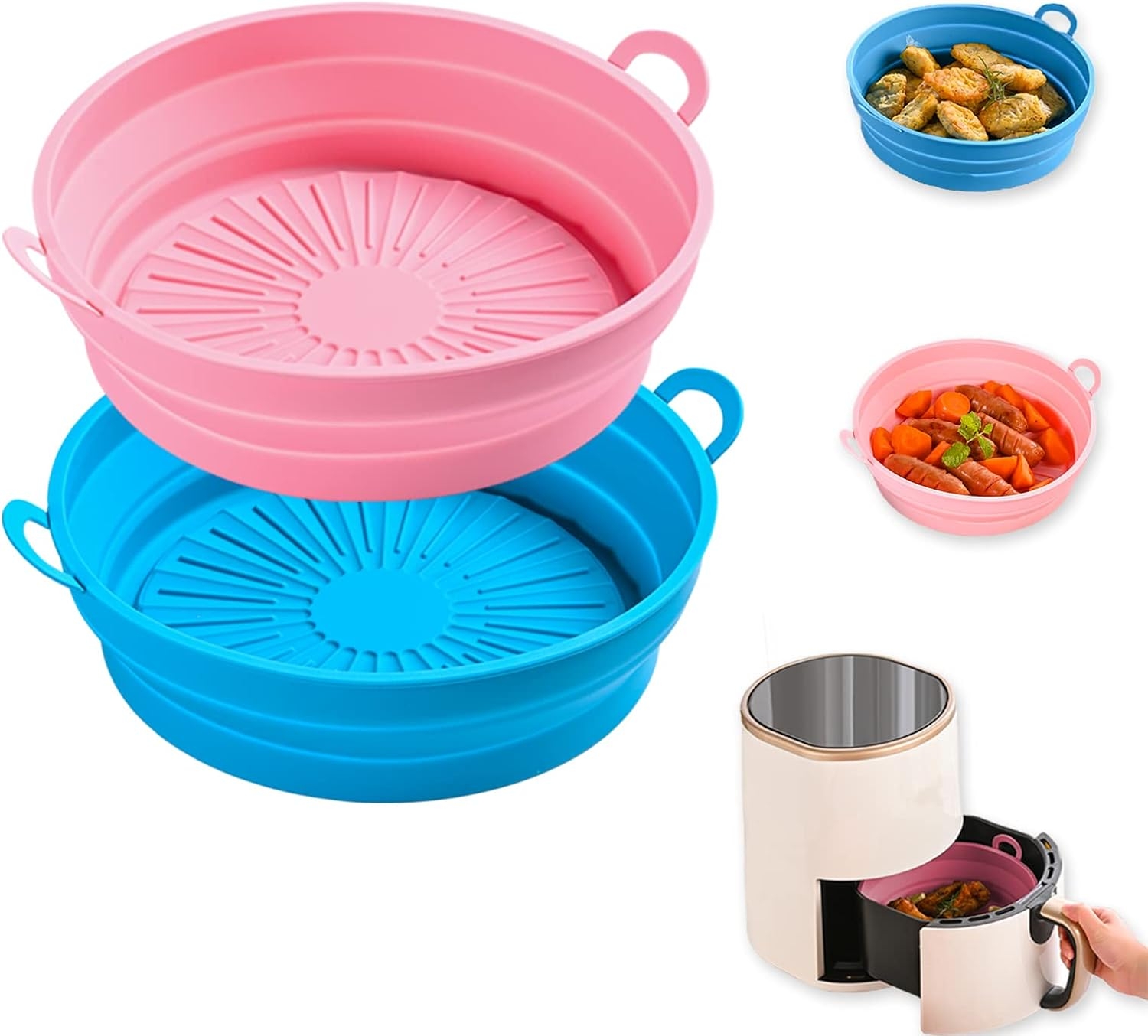 Air Fryer Silicone Pot Basket Liners Non-Stick Safe Oven Baking Tray  Accessories