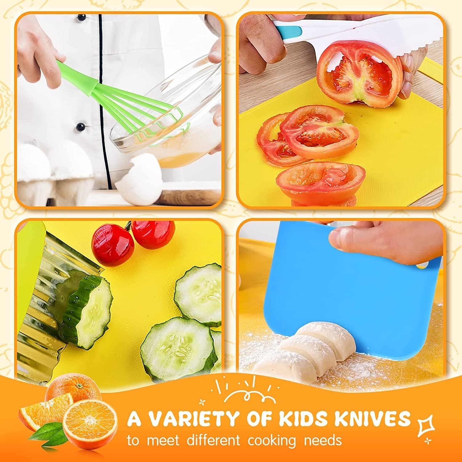 Kids Knife Set: Child-Safe Cooking & Cutting Fruits, Veggies & Cake - Fun &  Safe