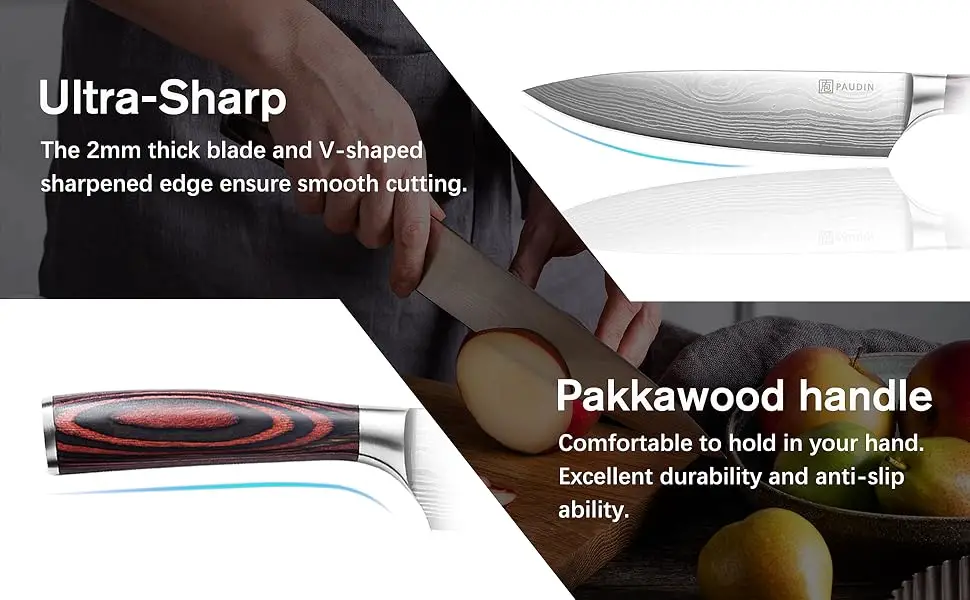 ultra sharp, pakkawood handle