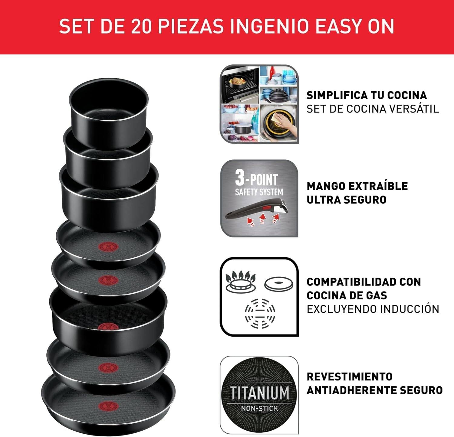 Tefal Ingenio Easy On Non-Stick 13 Piece Cookware Set, L1599243