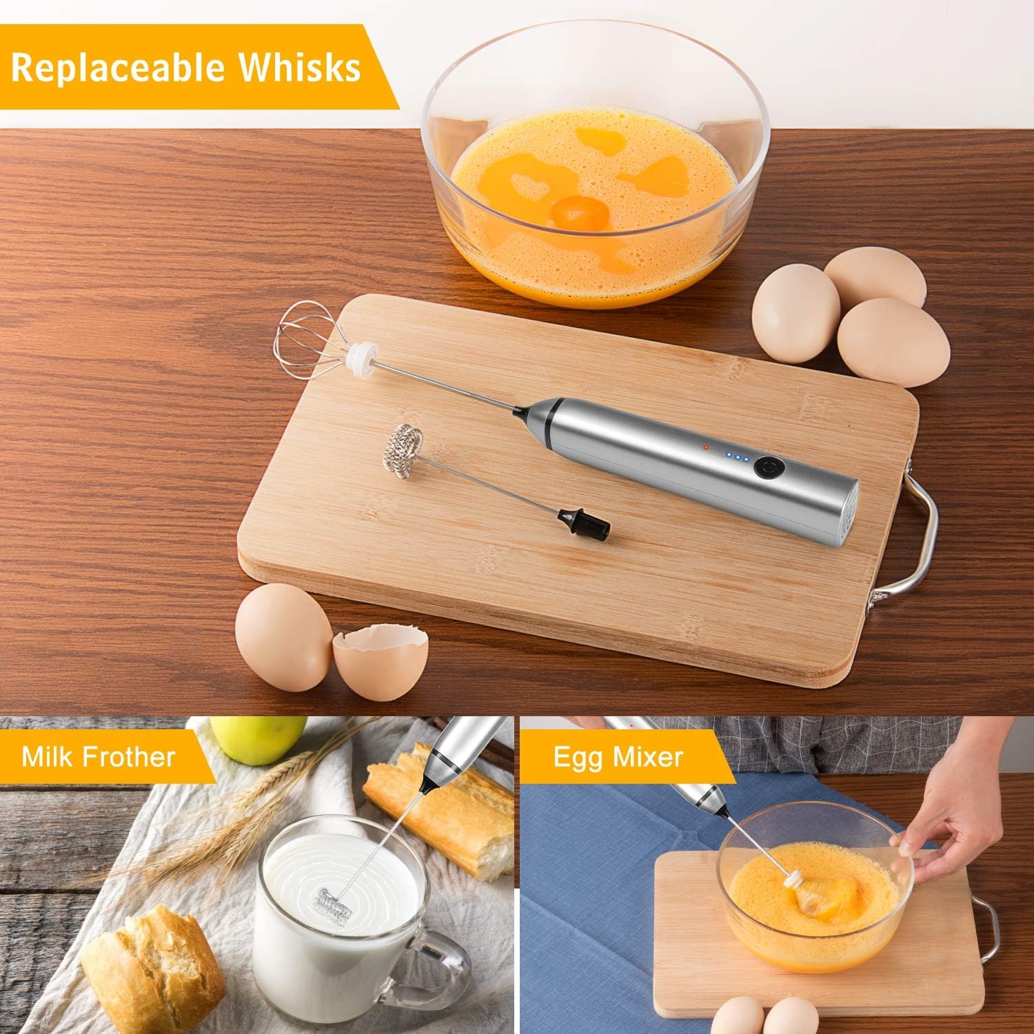 Egg Whisk Diy Multipurpose Metal Hand Pump Milk Coffee Frother For