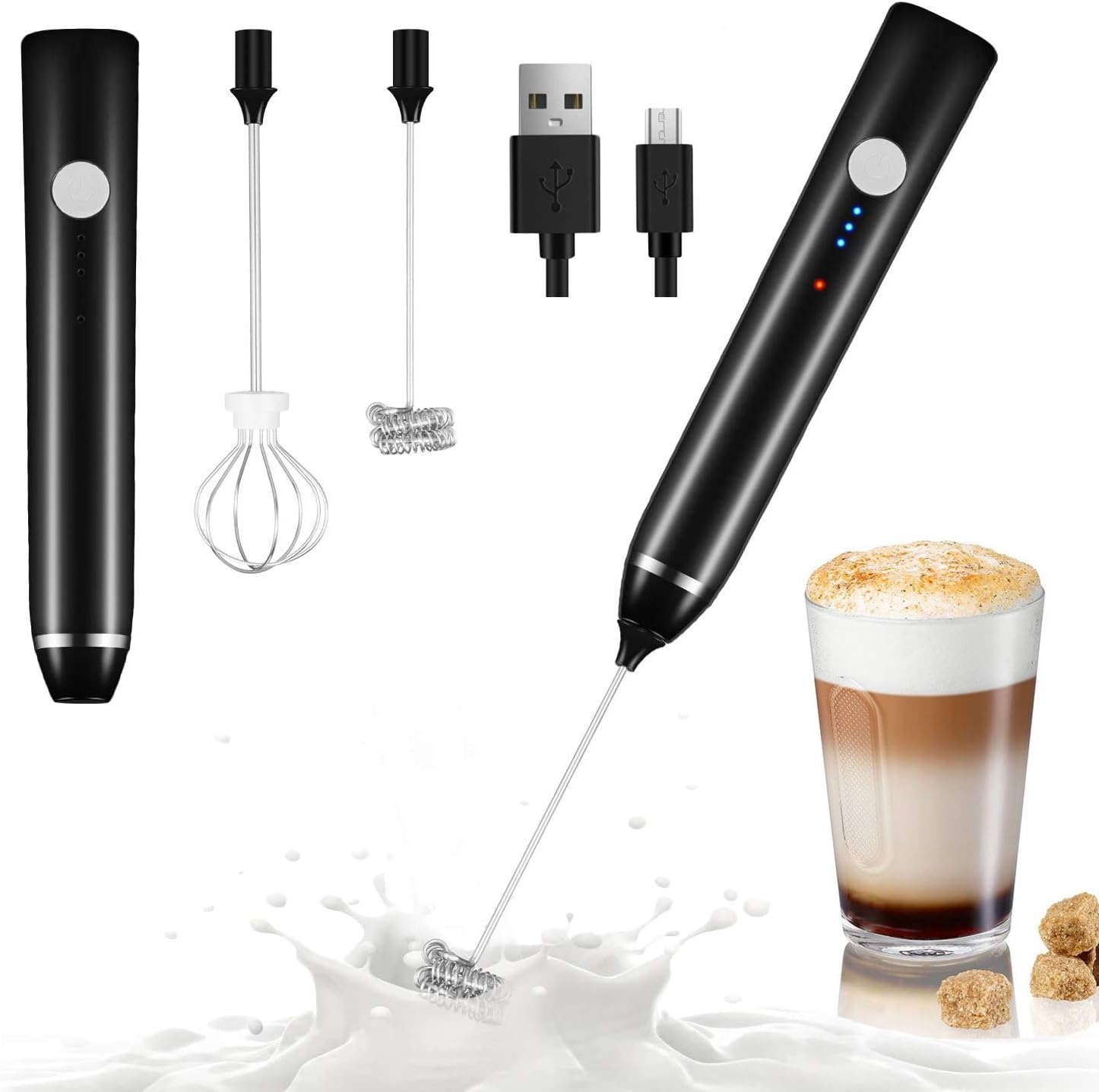 Milk Frother Handheld, Electric Milk Frother, Whisk Handheld