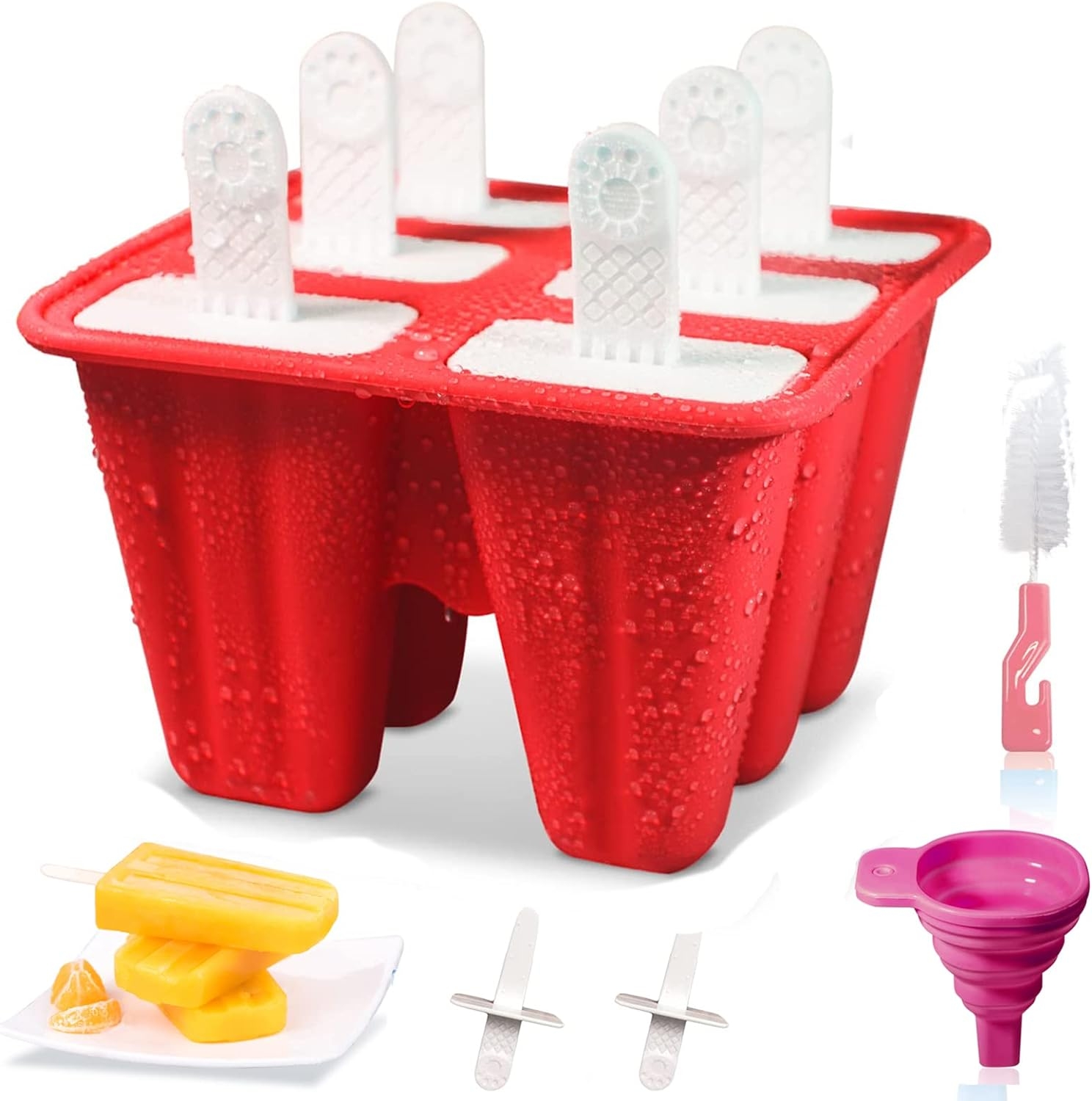 6 Ice Molds Ice Lollipop Popsicle Making Machine Lolly Maker Ice