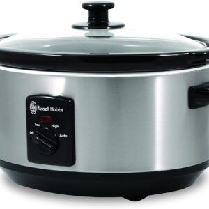 Russell Hobbs 3.5L Slow Cooker, 4443BSS, 3 Heat Settings (Low, High and Auto), Dishwasher Safe Ceramic Pot, Cooks 4 Servings, Serve Straight to Table - Silver