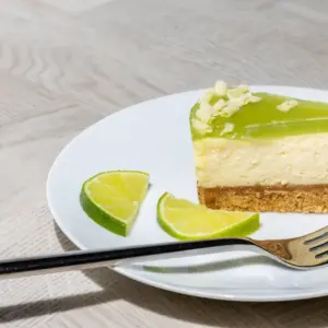 15 Minute Citrus Cheesecake on a White Plate