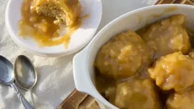 4-Minute Golden Syrup Dumplings in White Plate