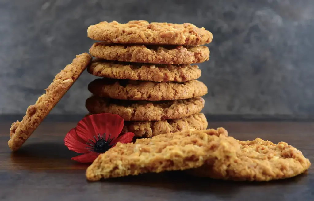 Anzac Biscuits with Red Poppy 