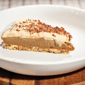 Banoffee Pie on a White Plate