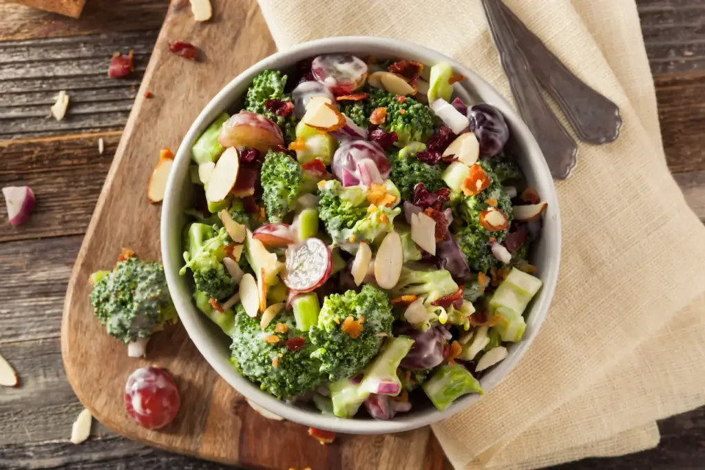 Broccoli Salad on a Bowl