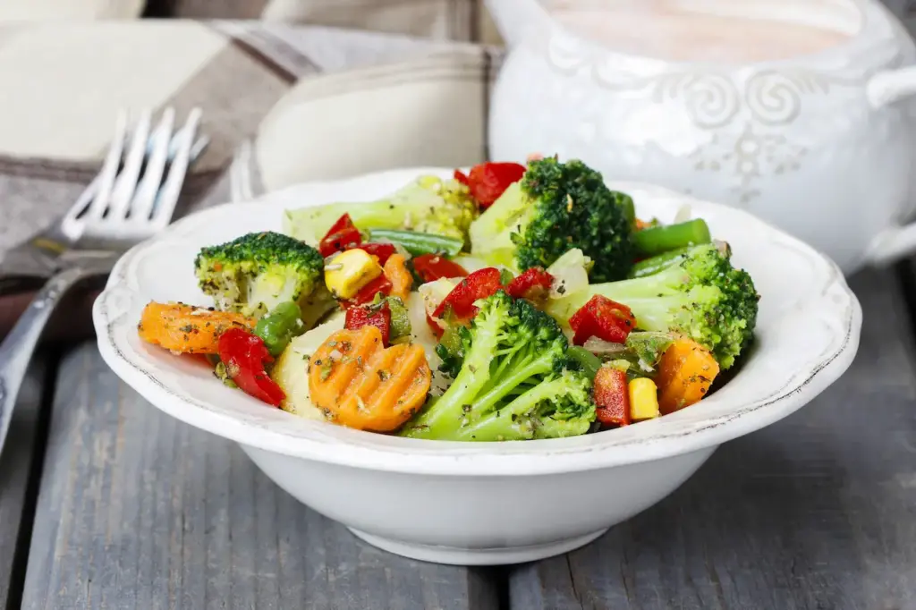 Broccoli Salad on a White Plate 