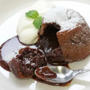 White Plate Filled With Celebration Chocolate Puddings
