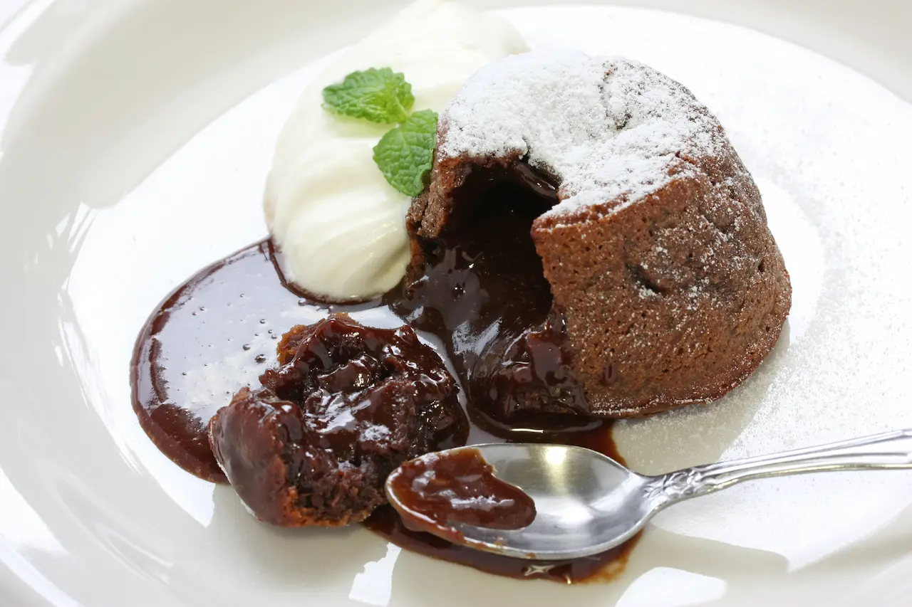 White Plate Filled With Celebration Chocolate Puddings