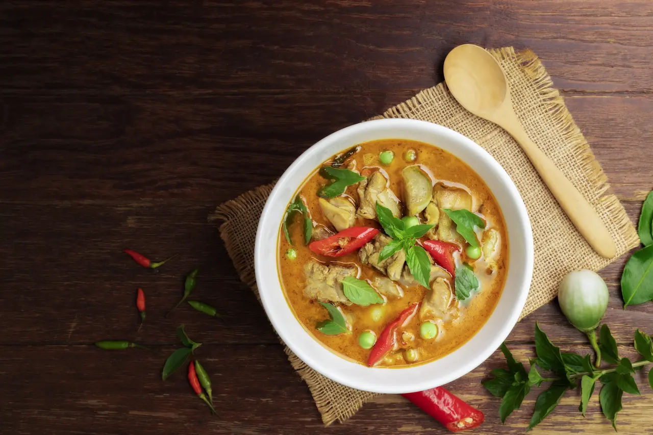 Chicken and Veggie Curry in the Plate
