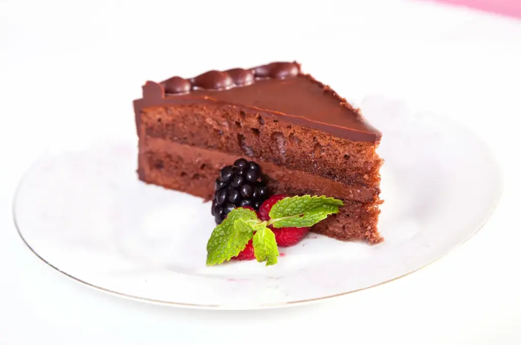 Chocolate Mousse Cake on a Plate 
