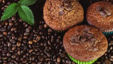 Coffee Chocolate Friands On The Top of Coffee Beans