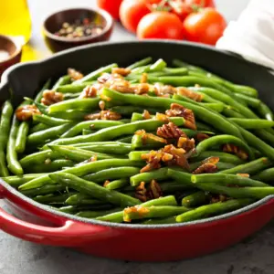 Green Beans w Pancetta & Pine Nuts On A Pan