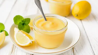 Homemade Lemon Curd in Clear Jar