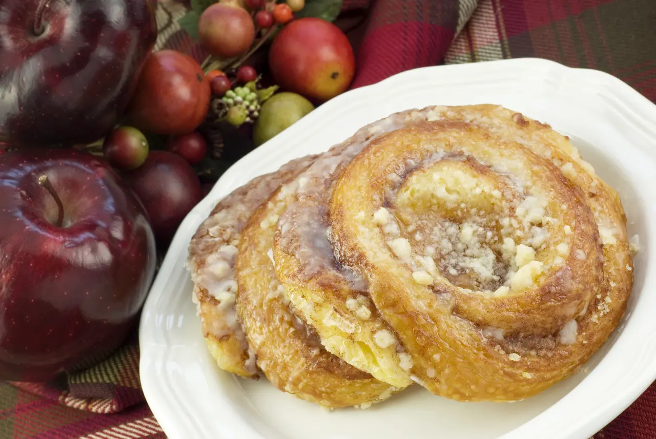 Little Apple Danishes On a White Plate