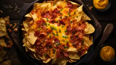 Loaded BBQ Chicken and Bacon Nachos with Sauce