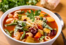 Minestrone Soup on a Bowl