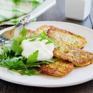Minty Zucchini Fritters with White Sauce