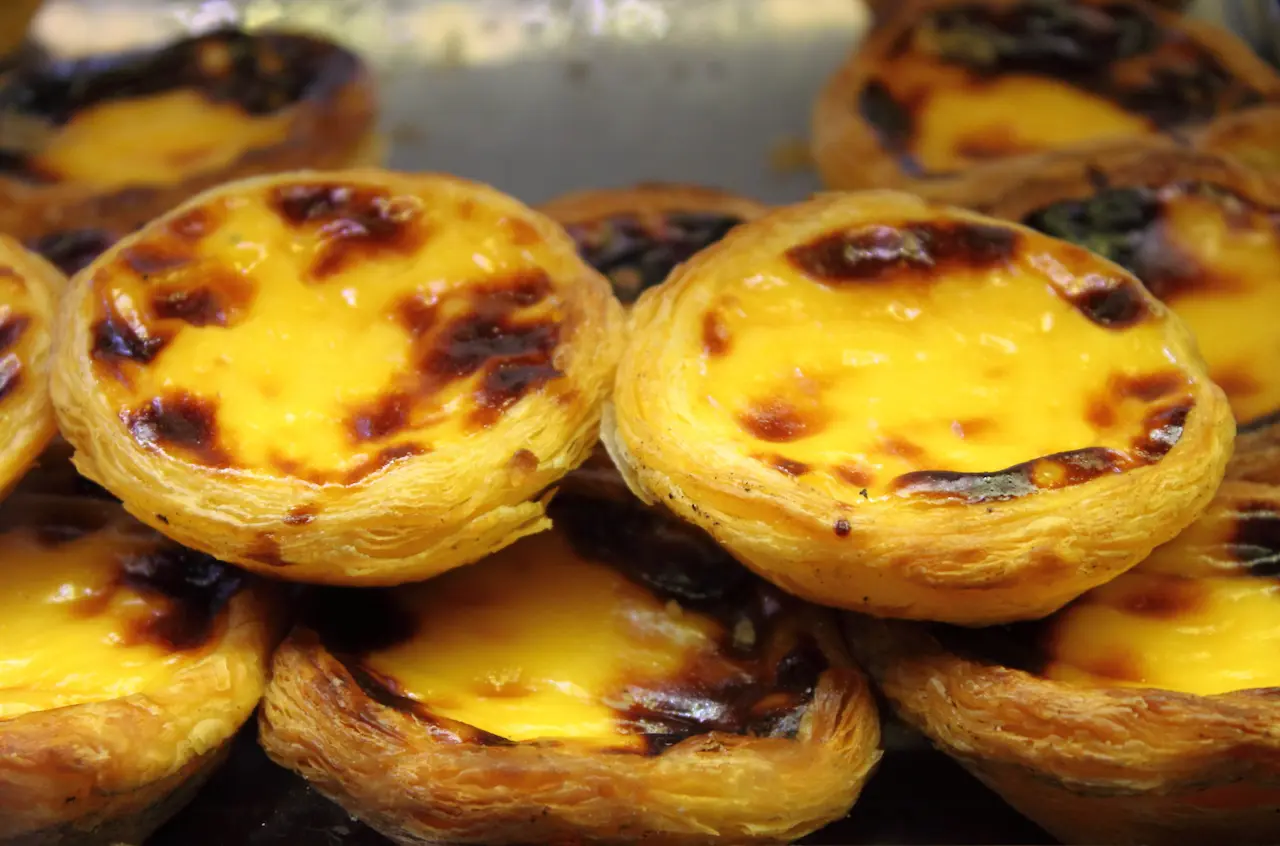 Portuguese Custard Tarts Close Up Image
