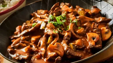 Pan Filled With Pressure Cooker Beef Stroganoff