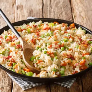A Pressure Cooker Fried Rice in the Plate