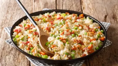 A Pressure Cooker Fried Rice in the Plate