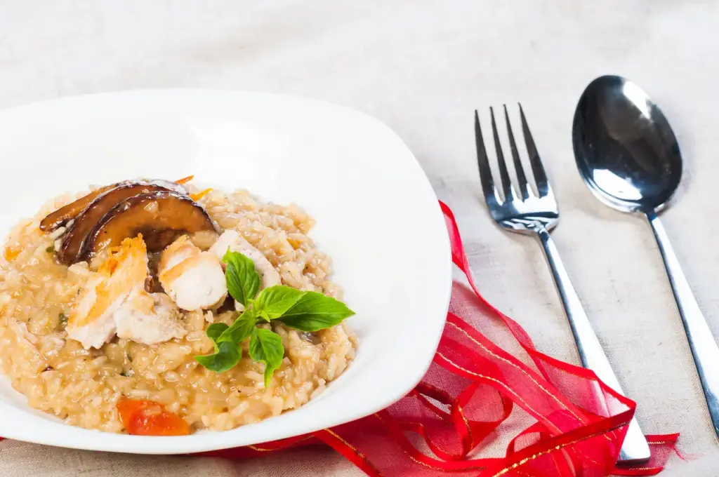 Risotto Topped With Chicken