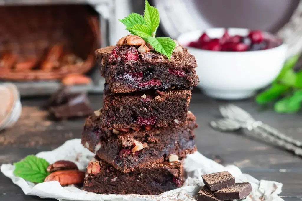 Square Roaster Brownie with Cherry and Pecan 