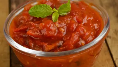 A Tomato Chutney top with Parsley