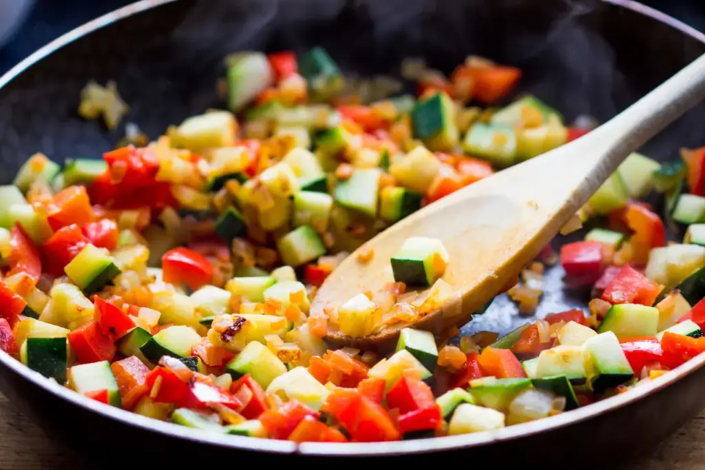 Vegetables in Frying Pan