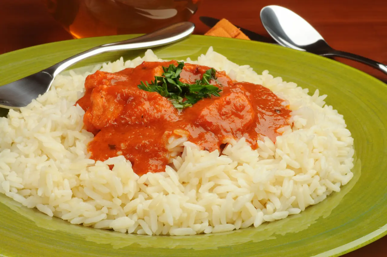 Close Up of 1-Pot Butter Chicken with Rice