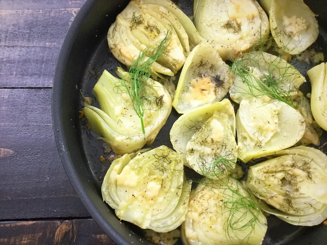 Braised Fennel with Chilli & Verjuice on a Pan