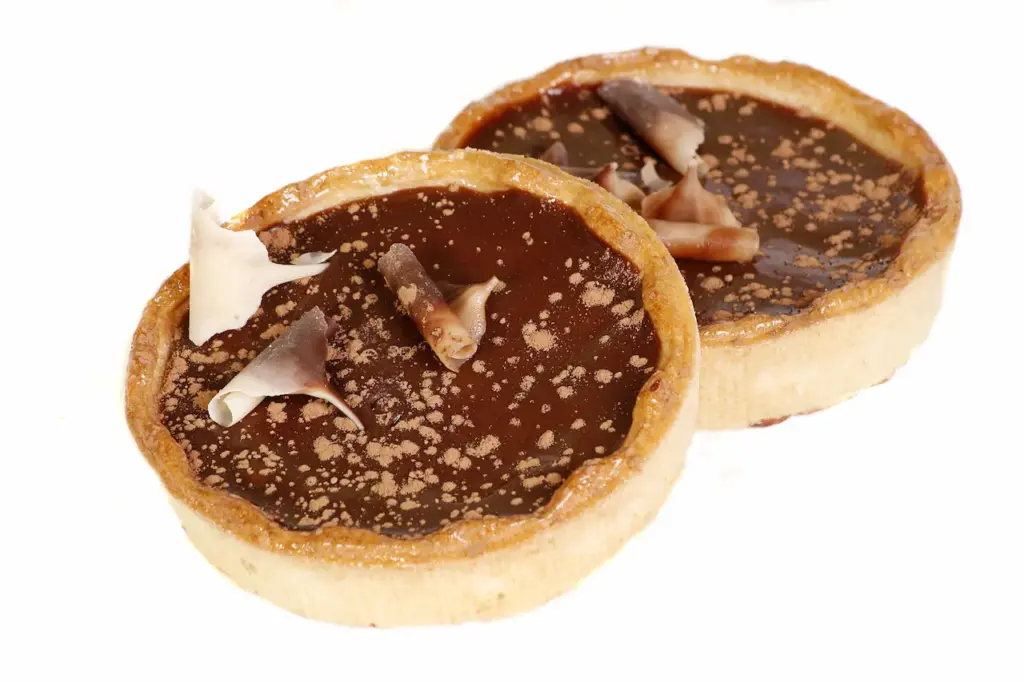 Close up of Chocolate Caramel Tarts