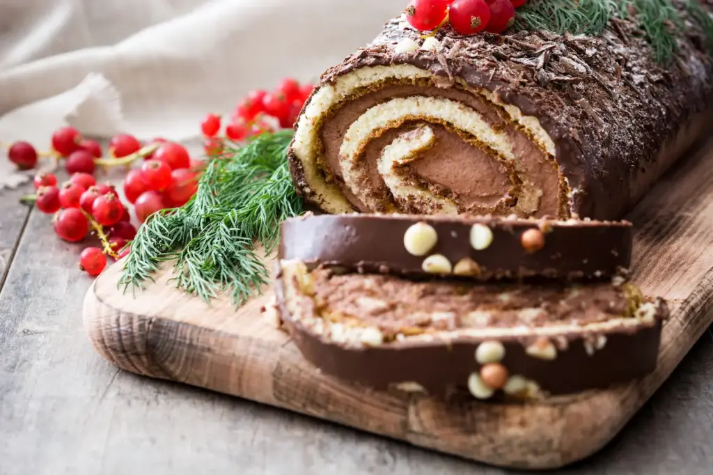 Chocolate Yule Log Christmas Cake