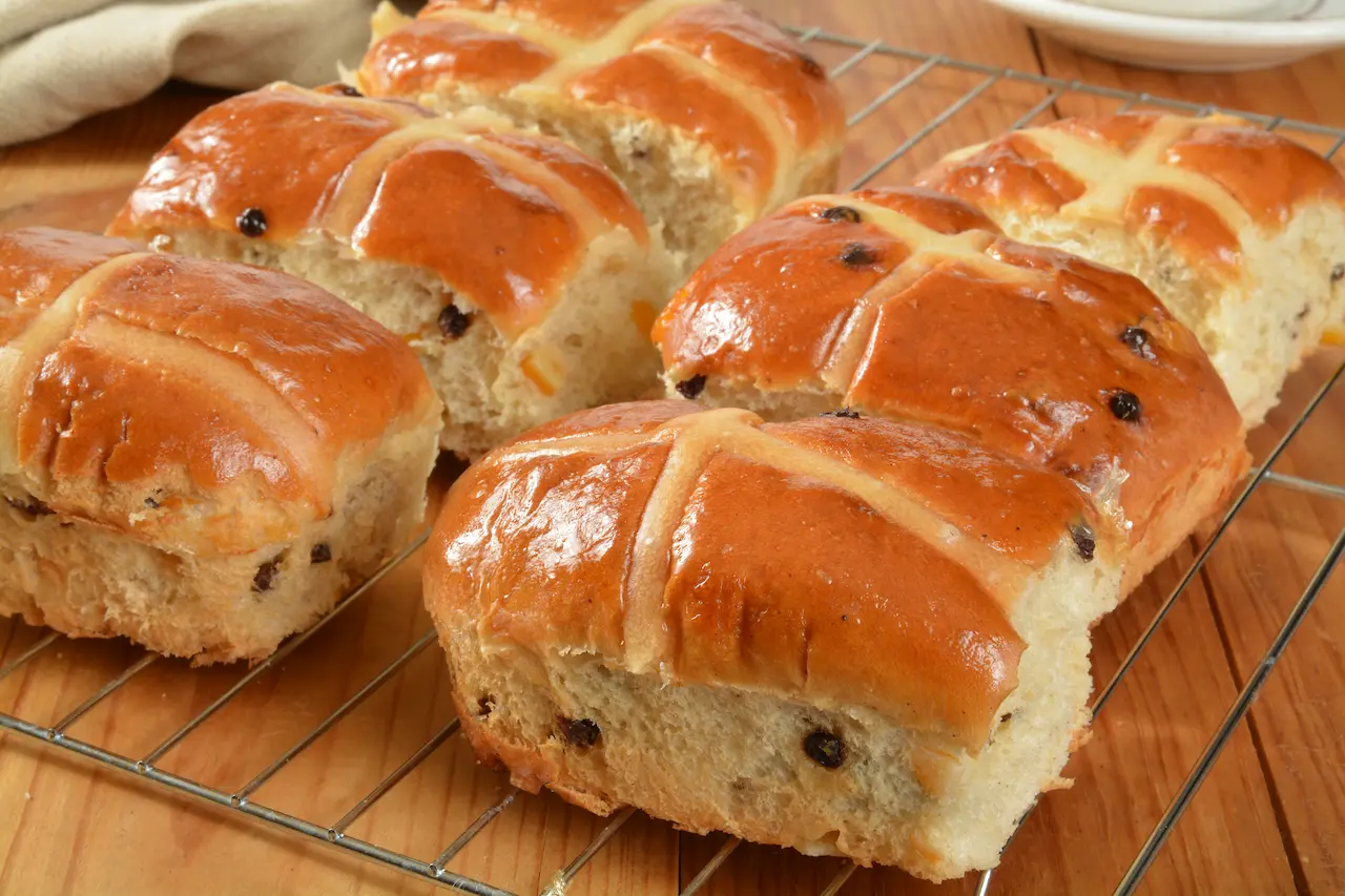 Hot Cross Buns on a Cooling Rack