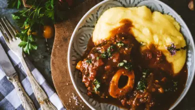 Osso Bucco on a Wooden Chop