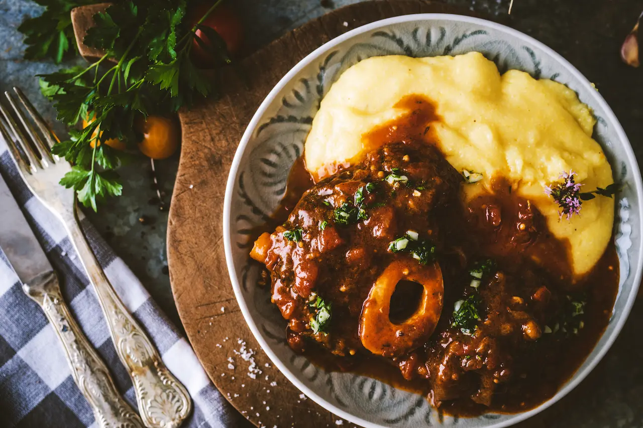 Osso Bucco on a Wooden Chop