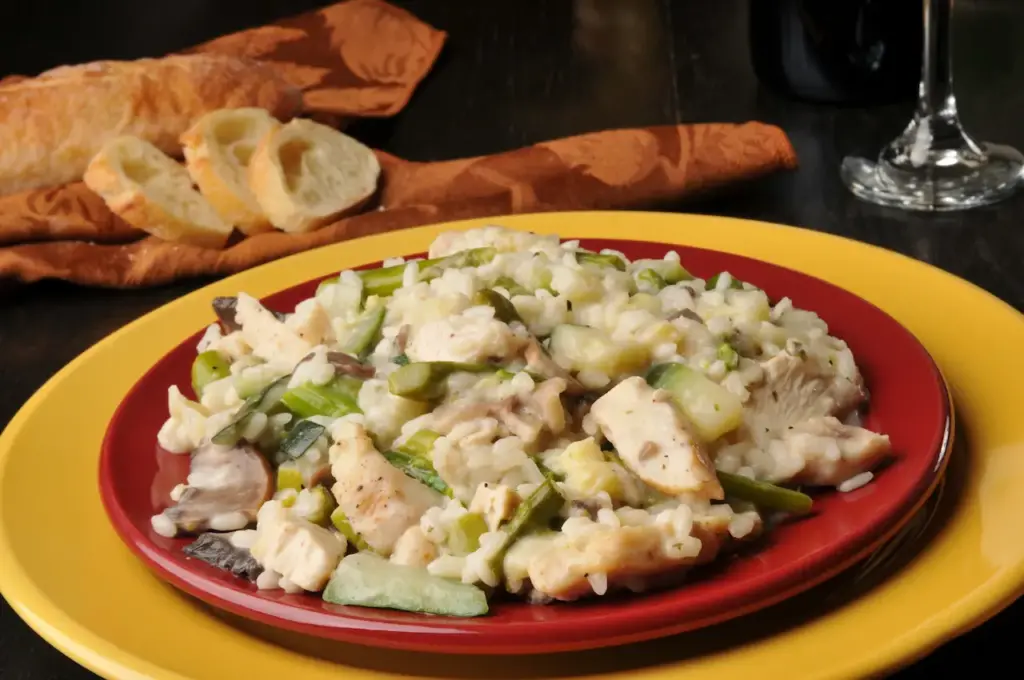 Roasted Chicken Risotto with Veggie 