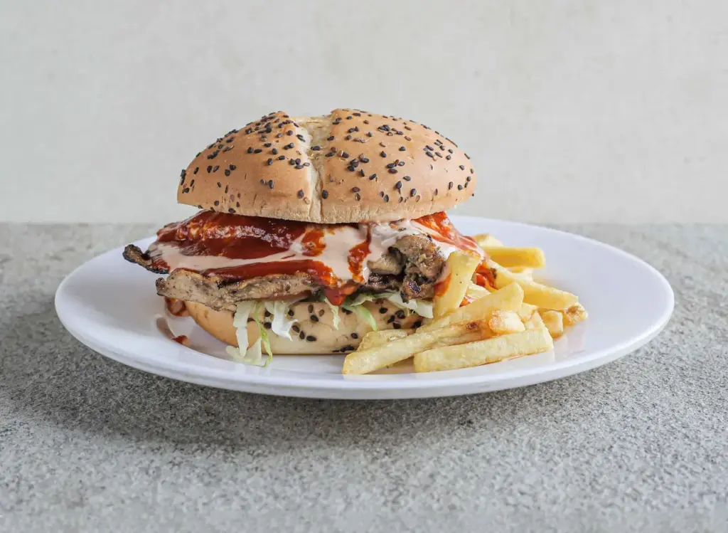 Tasty Grilled Chicken Burger with Cheese 