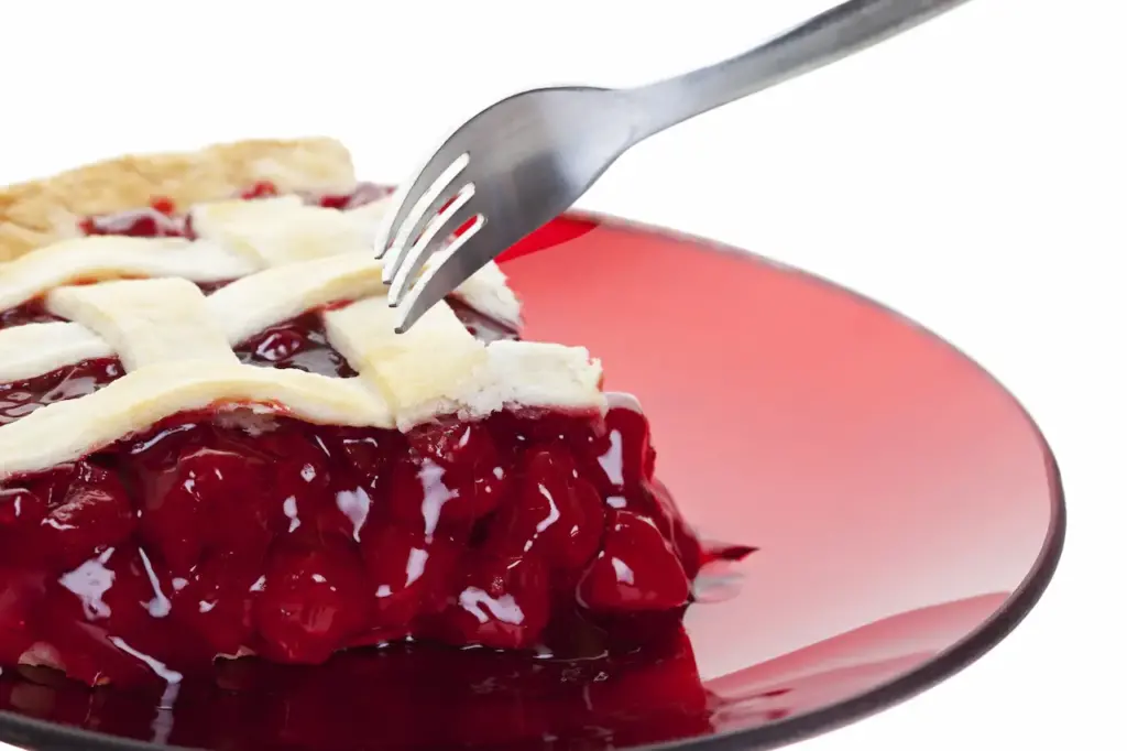 Cherry Pie With Fork on a Plate