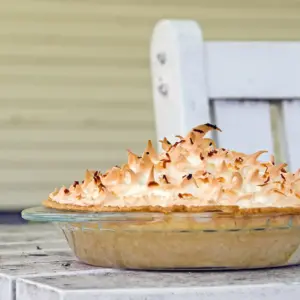 Coconut Cream Pie on a Table