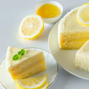 Lemon Coconut Cake Slice