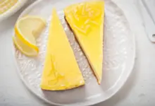 Lemon & Ricotta Cheesecake on a Plate